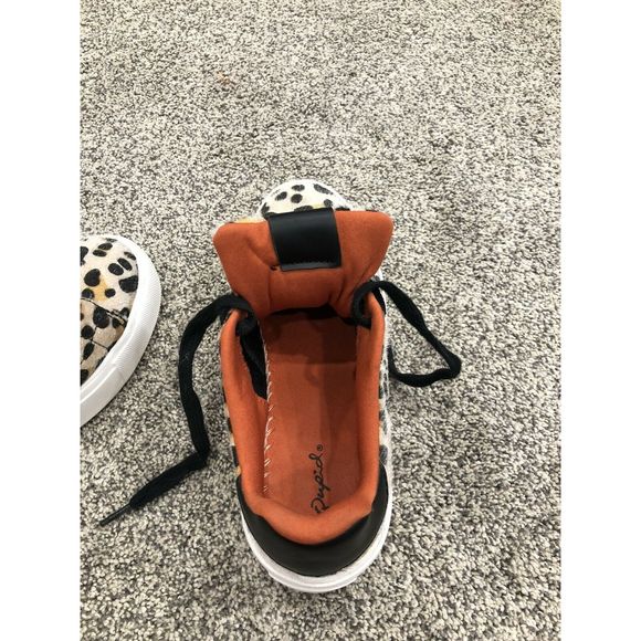 Qupid Leopard Shoes Suede 6.5 Sparkly Fur Chunky - Picture 5 of 6